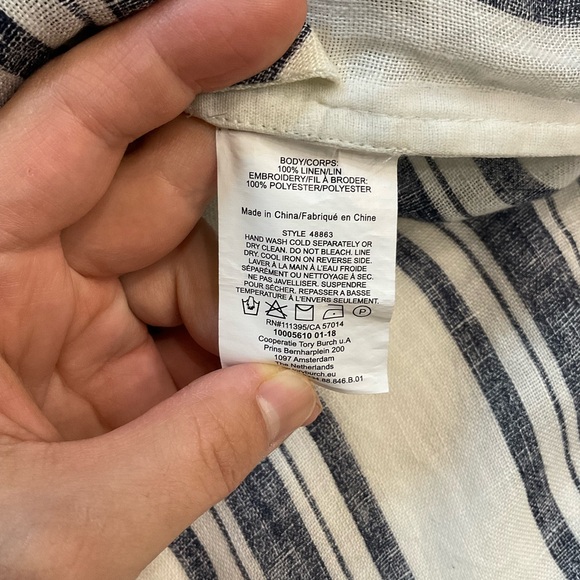 Tory Burch Alcott Beach Linen Cover-up Caftan - Picture 6 of 7